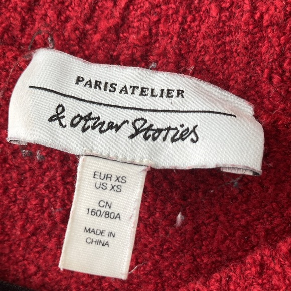 &other stories - red sweater gently worn in size XS (extra small) - Picture 3 of 6
